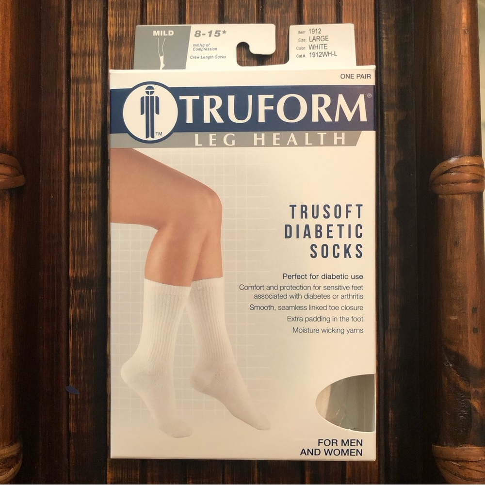 Truform Leg Health TruSoft Diabetic Socks white Large
